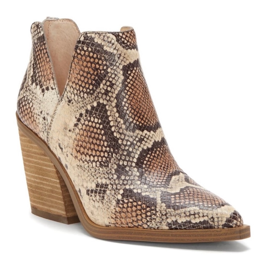 Vince Camuto Brown Snakeskin Ankle Boots